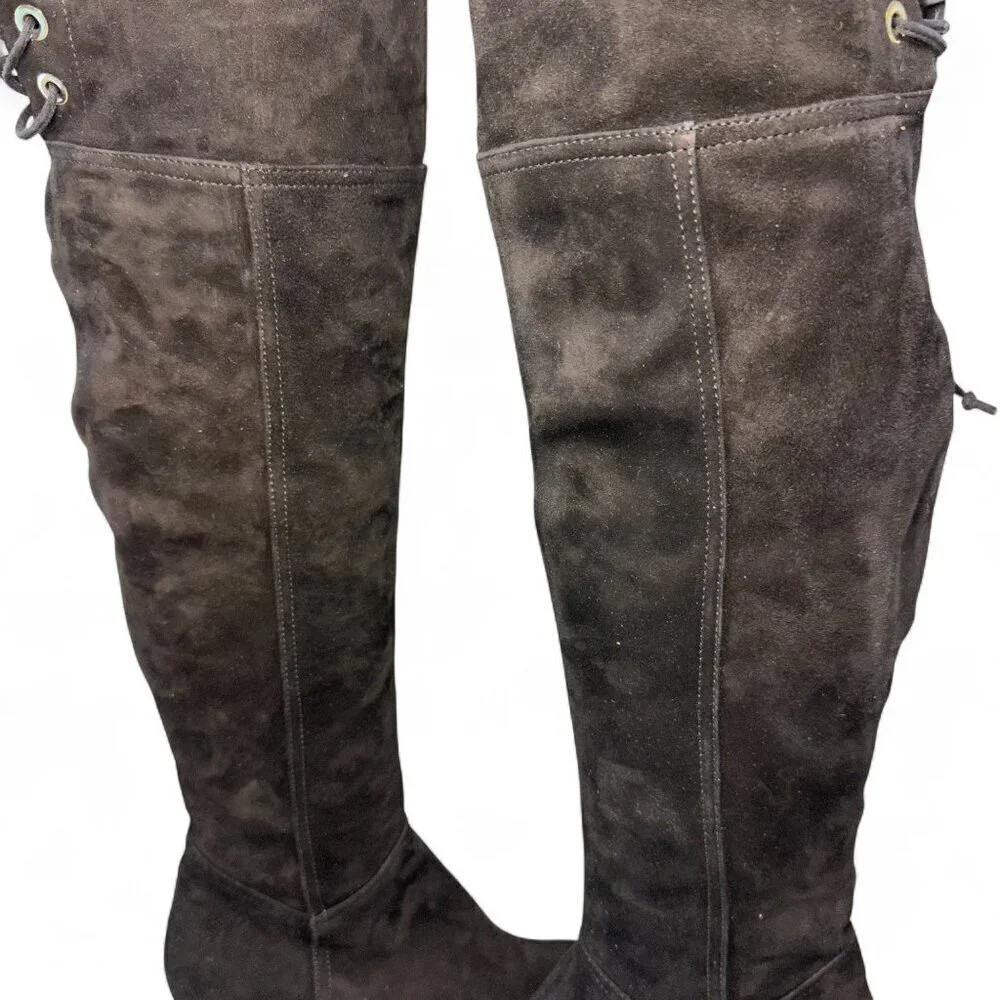 AGL Scarlet Over-The-Knee Suede Leather Boot, EU 38, Black NEW IN BOX